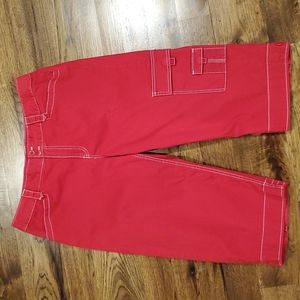 Womens Coldwater Creek red cropped cargo pants size 12